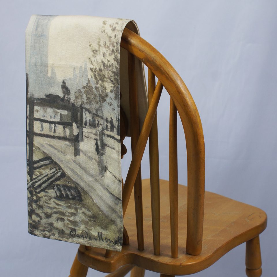 NATIONAL GALLERY THAMES CLAUDE MONET TEA TOWEL ON CHAIR