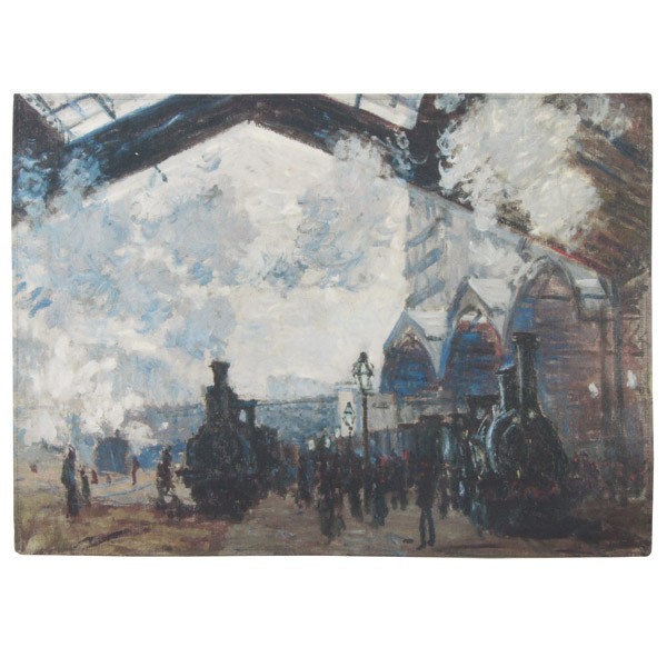 The Gare St-Lazare by Claude Monet Tea Towel
