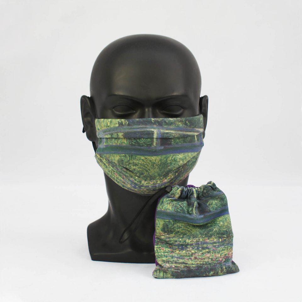 'The Water-Lily Pond' - Claude Monet - National Gallery Face Mask and Bag Bundle