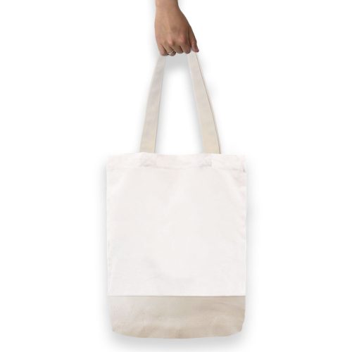 Contrast Tote Bag – Natural Base, Handles, Zip Pocket & Lining