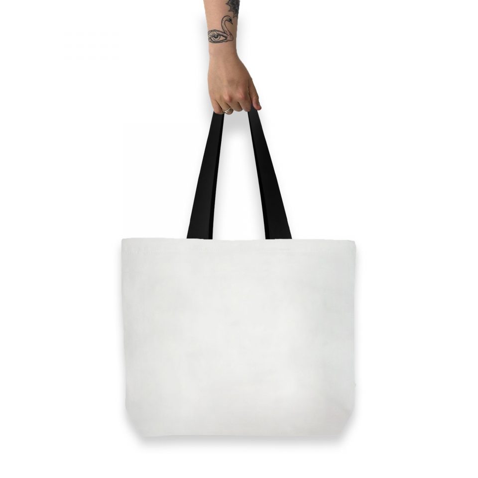 Organic Large Tote Bag - Black Handles & Lining - 308gsm