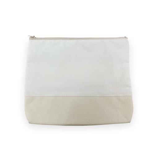 Contrast Organic Cosmetic Purse – Natural Zip & Lining – 308gsm