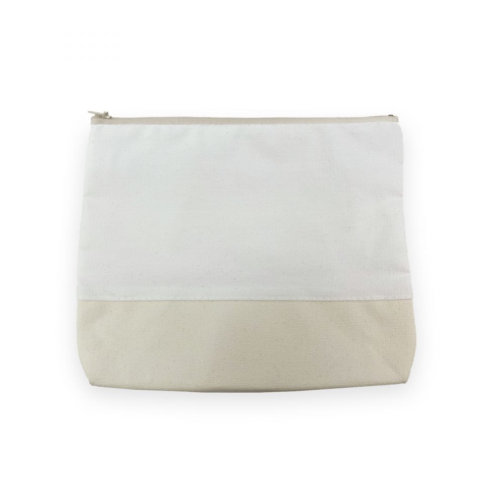 Contrast Organic Cosmetic Purse - Natural Zip & Lining - 308gsm